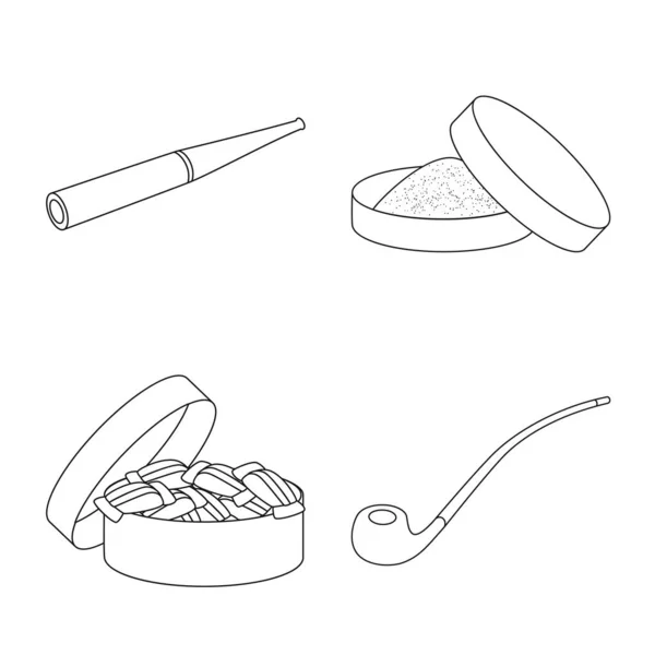 Geïsoleerde object van gezondheids- en nicotine-teken. Set van gezondheids- en statistieken voorraad vectorillustratie. — Stockvector