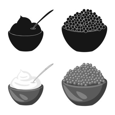 Tat ve ürün işareti vektör Illustration. Tat ve hisse senedi için pişirme vektör ikon koleksiyonu.