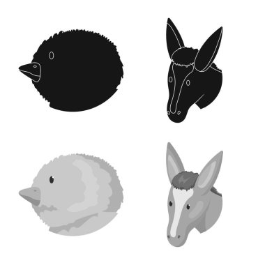 Tarım ve logo üreme izole nesne. Tarım ve organik hisse senedi simgesi web için set.