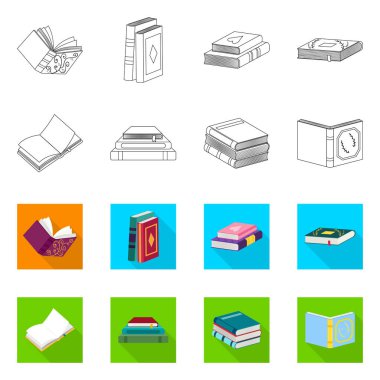 Eğitim ve kapak simgesi yalıtılmış nesne. Eğitim ve kitabevi hisse senedi vektör çizim.