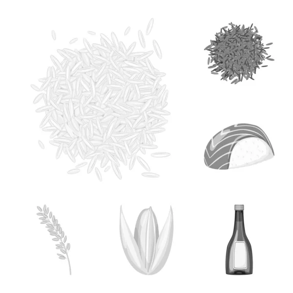 Vector illustratie van voedsel en biologisch logo. Set van voedsel en landbouw vector pictogram voor voorraad. — Stockvector