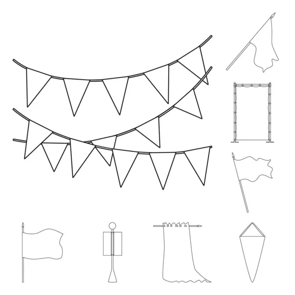 Vektor-Design von Leerzeichen und Canvas-Symbol. Set von Rohlingen und textilen Lagersymbolen für das Web. — Stockvektor