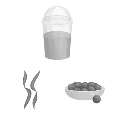 Bitki ve ot logosu izole nesne. Web için bitki ve deniz stok sembolü koleksiyonu.