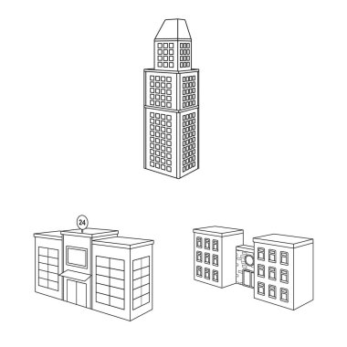 Ev ve daire logosu vektör illüstrasyon. Web için ev ve modern stok sembolü koleksiyonu.