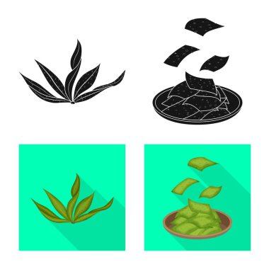 Protein ve deniz logo yalıtılmış nesne. Protein ve web için doğal hisse senedi simgesi toplama.