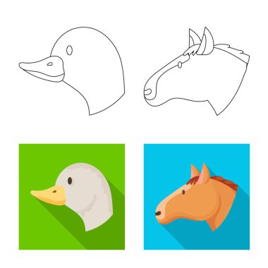 Tarım ve logo üreme izole nesne. Tarım ve organik hisse senedi vektör çizim koleksiyonu.