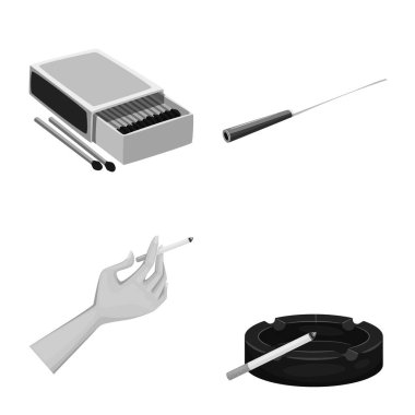 Sağlık ve nikotin işareti vektör tasarımı. Stok lar için sistem durumu ve istatistik vektör simgesi kümesi.