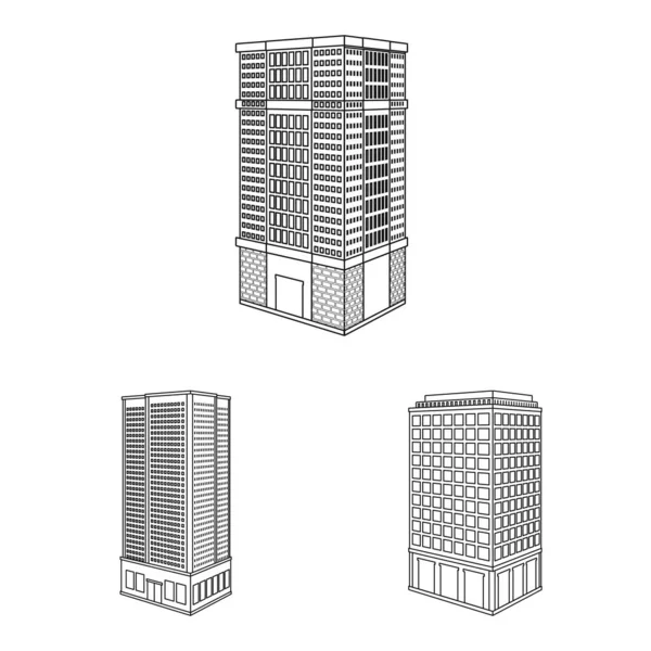 Vektorová ilustrace loga domova a bytu. Sada domácích a moderních akciových vektorových ilustrací. — Stockový vektor