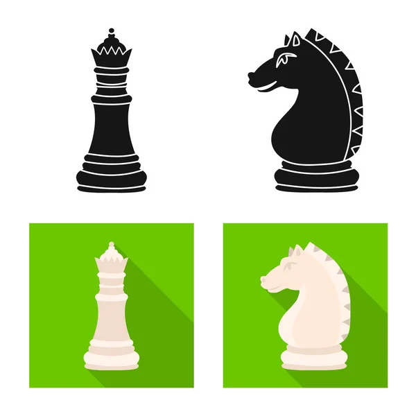 Vectorillustratie van schaakmat en dunne symbool. Collectie van schaakmat en doel voorraad vectorillustratie. — Stockvector
