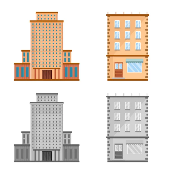 Objeto isolado do logotipo municipal e central. Coleção de ícone de vetor municipal e imobiliário para estoque . —  Vetores de Stock