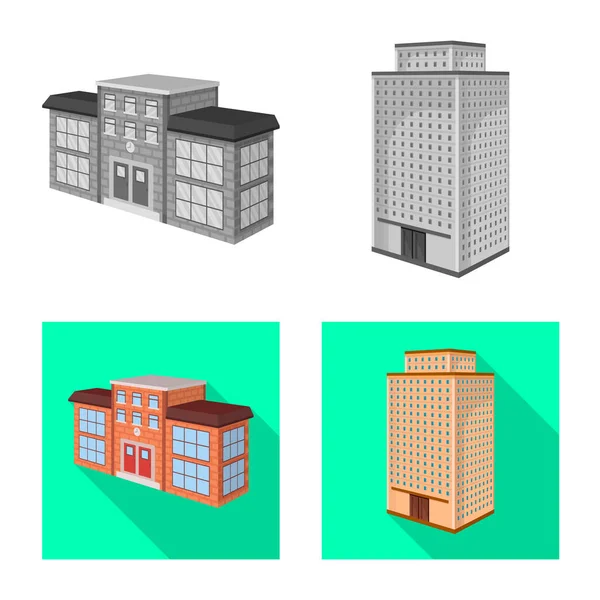 Conception vectorielle de la construction et de l'icône du bâtiment. Ensemble de construction et le symbole de stock immobilier pour le web . — Image vectorielle