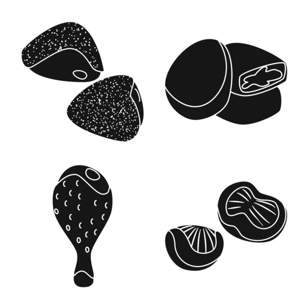 Isolé objet de restaurant et logo de l'agriculture. Collection de restaurant et illustration vectorielle de stock brut . — Image vectorielle
