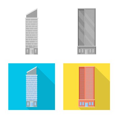 Belediye izole nesnesini ve merkezi logosu. Belediye topluluğu ve hisse senedi için emlak vektör simgesi.