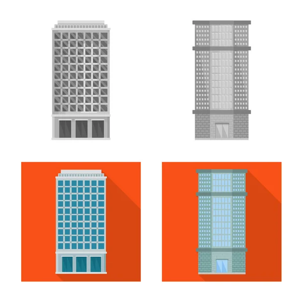 Illustration vectorielle du symbole municipal et central. Ensemble d'illustration vectorielle de stock municipal et immobilier . — Image vectorielle