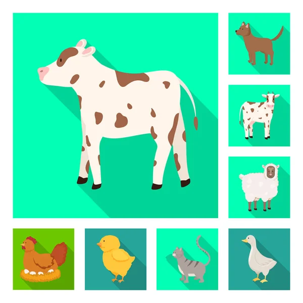 Wektor projekt hodowli i znak kuchnia. Zestaw z hodowli i organiczne symbol giełdowy dla sieci web. — Wektor stockowy