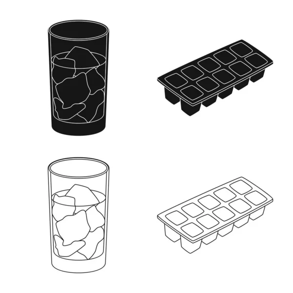 Geïsoleerde object van textuur en bevroren pictogram. Set van textuur en transparante vector pictogram voor voorraad. — Stockvector