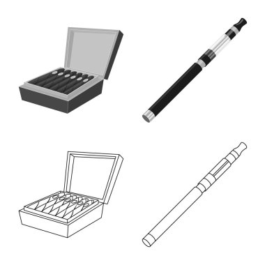 Çöp ve dur işareti vektör Illustration. Hisse senedi için çöp ve alışkanlık vektör simge kümesi.