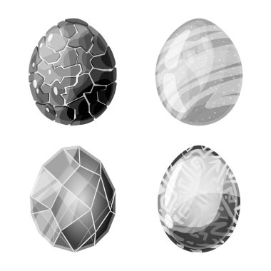 Canavar ve fantezi simgesi vektör illüstrasyon. Stok için canavar ve büyük vektör simgesi seti.