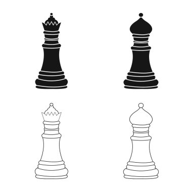 Şah mat ve ince simge vektör çizimi. Şah mat ve hedef vektör simgesini hissenin topluluğu.