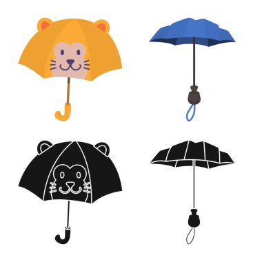 Koruma ve kapalı simge vektör tasarımı. Koruma ve yağmurlu hisse senedi vektör çizim.