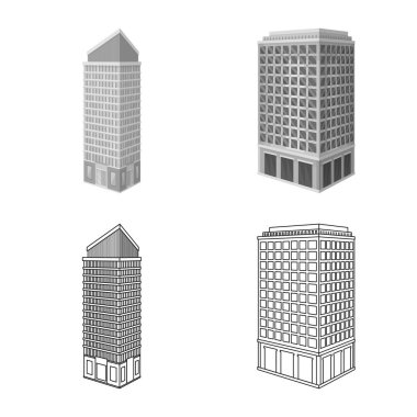 İnşaat ve yapı logo vektör Illustration. İnşaat ve Emlak hisse senedi vektör çizim.