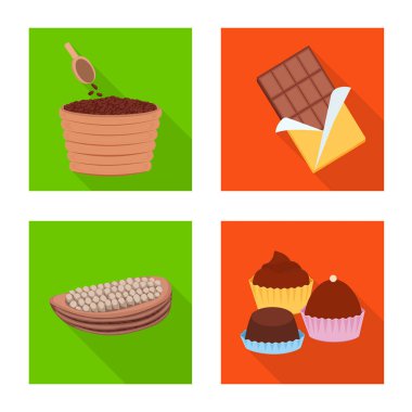 Tedavi ve ürün logosunun izole edilmiş bir nesnesi. Ağ için lezzet ve lezzet sembolü koleksiyonu.