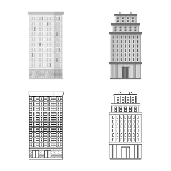 Design vettoriale del logo comunale e centrale. Serie di illustrazione vettoriale comunale e immobiliare . — Vettoriale Stock