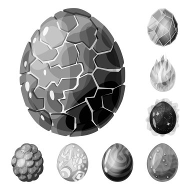 Canavar ve fantezi sembolü vektör illüstrasyon. Canavar ve büyük stok vektör illüstrasyon seti.