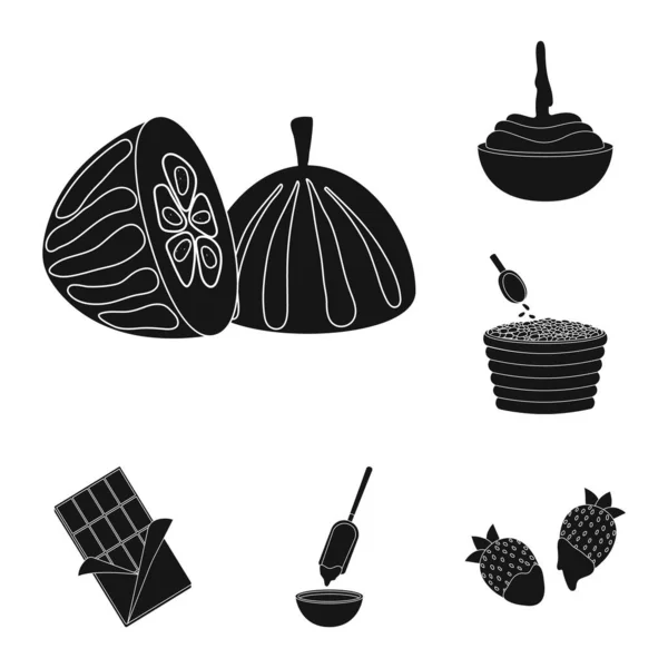 Objeto aislado de cocción y signo marrón. Conjunto de cocina y frijoles vector de la ilustración . — Vector de stock
