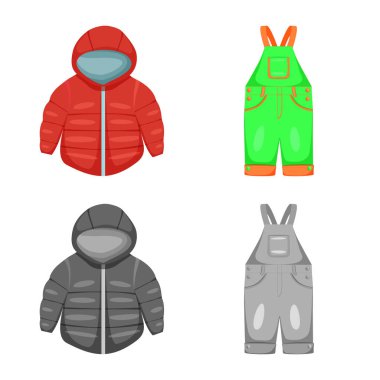 Moda ve giysi logo vektör tasarımı. Hisse senedi için moda ve pamuk vektör simge kümesi.