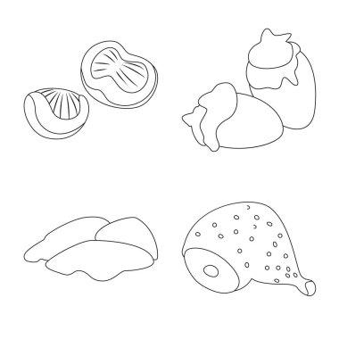 Gıda ve ızgara logo vektör çizimi. Gıda ve kuş hisse senedi simgesi için web topluluğu.