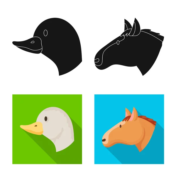 Diseño vectorial del logotipo de agricultura y cría. Colección de símbolos de agricultura y stock orgánico para la web . — Vector de stock