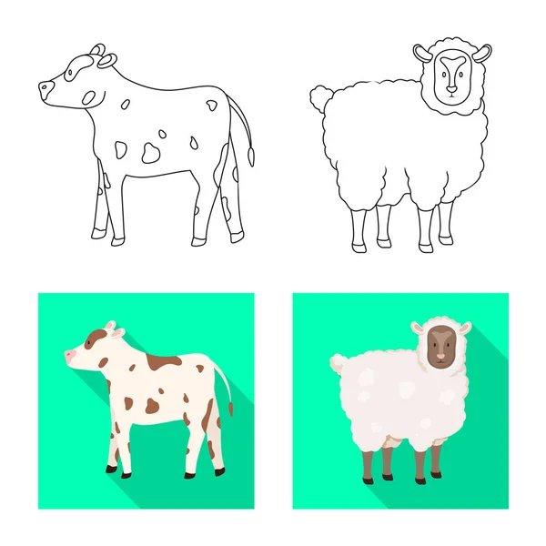 Conception vectorielle de l'élevage et signe de cuisine. Ensemble d'icônes vectorielles de reproduction et biologiques pour le stock . — Image vectorielle