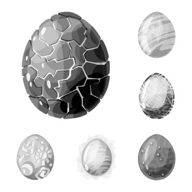 Canavar ve fantezi işareti Vektör illüstrasyon. Web için canavar ve büyük stok sembolü seti.