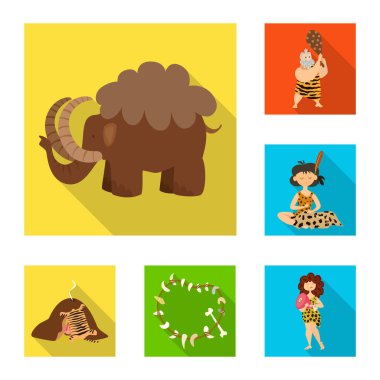 Evrim ve tarih öncesi logo vektör Illustration. Evrim ve geliştirme hisse senedi simgesi için web topluluğu.