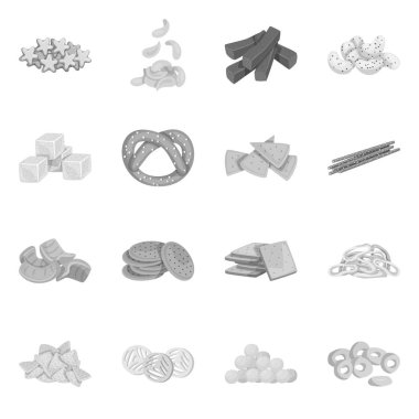 Ürün ve menü sembolünün vektör tasarımı. Ürün ve çubuk vektör illüstrasyonu koleksiyonu.