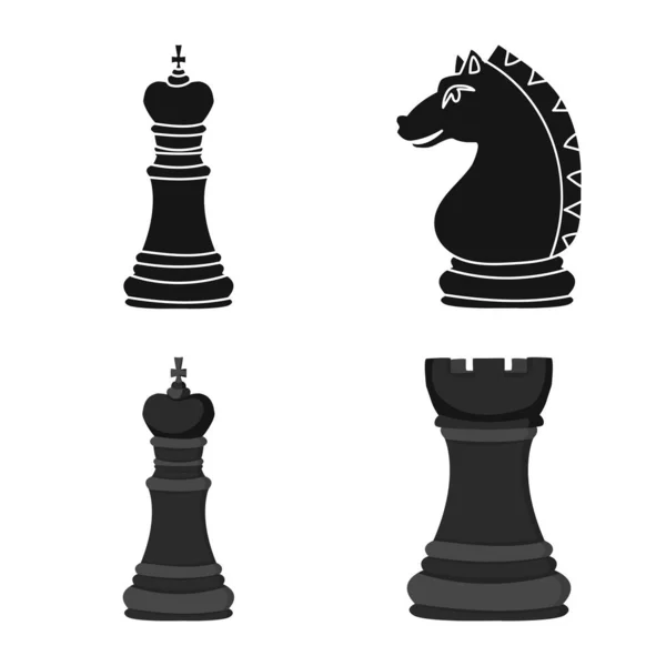 Geïsoleerde object van schaakmat en dunne teken. Collectie van schaakmat en doel aandelensymbool voor web. — Stockvector