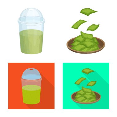 Protein ve deniz işareti vektör Illustration. Protein ve hisse senedi için doğal vektör simge kümesi.