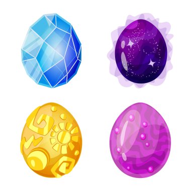 Dinozor ve sihirli logo vektör tasarımı. Stok için dinozor ve fantezi vektör simgesi seti.