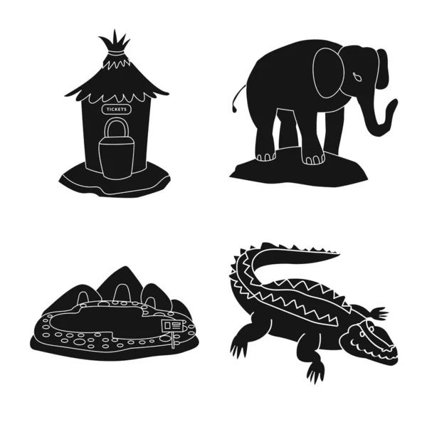 Векторні ілюстрації фауни та розважального логотипу. Набір фауни і парку Векторна іконка для складів . — стоковий вектор