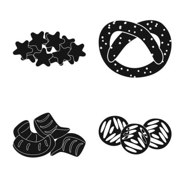 Parti ve pişirme sembolü izole nesne. Web için parti ve gevrek stok sembolü koleksiyonu.