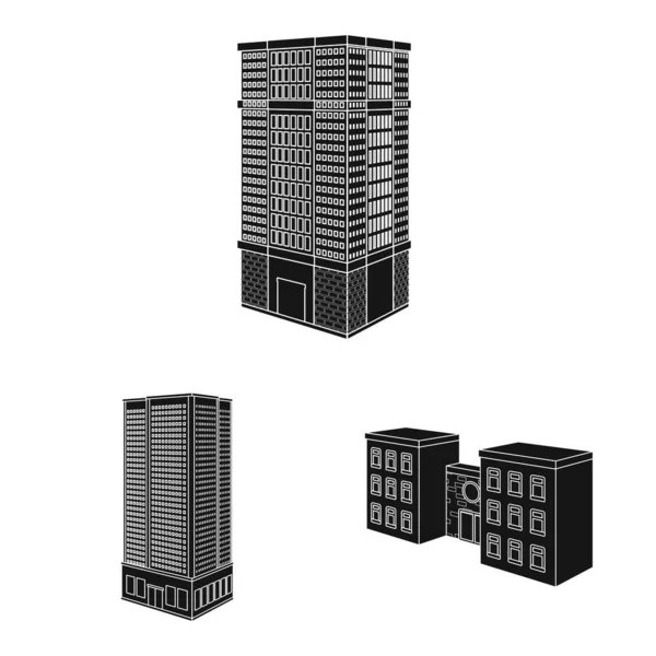 Ilustración vectorial de la arquitectura y el signo inmobiliario. Colección de arquitectura y construcción de stock símbolo para web . — Vector de stock