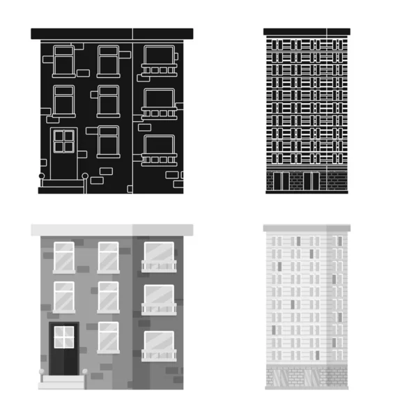 Projeto vetorial do sinal municipal e central. Conjunto de ilustração vetorial de ações municipais e imobiliárias . —  Vetores de Stock