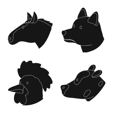 Çiftliğin izole nesnesi ve organik logo. Stok lar için çiftlik ve baş vektör simgesi seti.