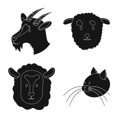 Çiftlik ve organik sembolün izole edilmiş bir nesnesi. Çiftlik ve ağların baş sembolü.