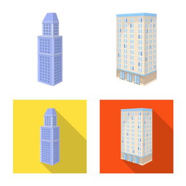 İnşaat ve yapı simge vektör Illustration. İnşaat ve Emlak vektör simge stok için set.