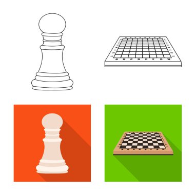 Şah mat ve ince ikon yalıtılmış nesne. Şah mat ve hedef hisse senedi simgesi web için kümesi.