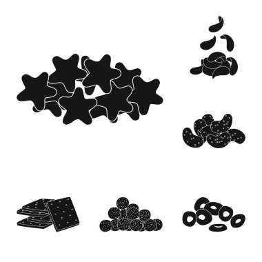 Parti ve pişirme logosu izole nesne. Parti ve gevrek stok vektör illüstrasyon koleksiyonu.