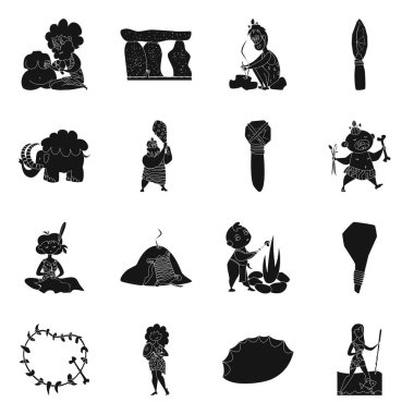 Vektör çizim sapiens ve geliştirme sembolü. Sapiens ve yaş hisse senedi vektör çizim topluluğu.