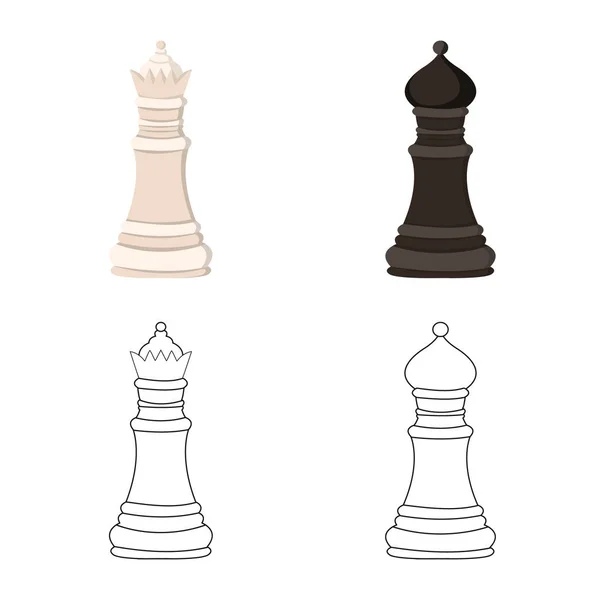 Isoliertes Schachmatt-Objekt mit dünnem Logo. Schachmatt- und Zielvektorsymbol für Aktien. — Stockvektor